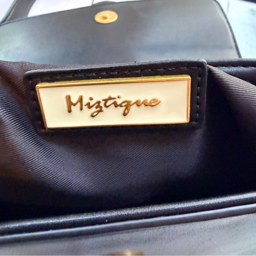Miztique | Black Crossbody Bag with Gold Buckle - Picture 5 of 12